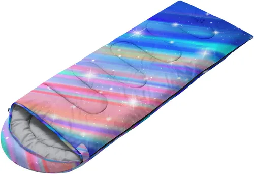 Miniatura 2 de Saco de dormir para adultos y niños, saco de dormir para mochileros, camping, para niñas, niños, ligero, impermeable, para clima frío y cálido, saco