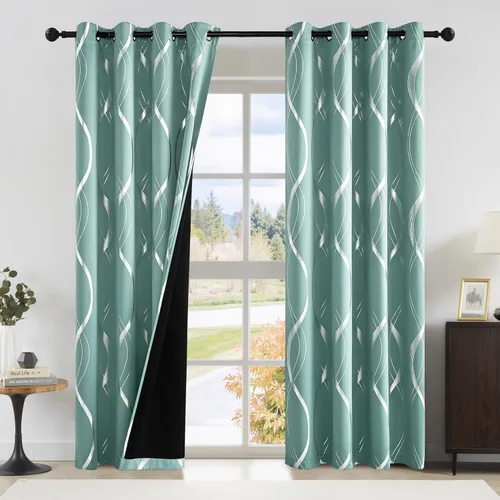 Miniatura 54 de NICETOWN Paneles de Cortinas Opacas para Dormitorio - Tratamiento de Ventanas con Aislamiento Térmico, Ojales Sólidos, Cortinas Opacas con Diseño