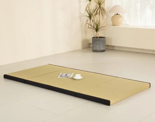 Miniatura 4 de MustMat Tapete grueso de tatami individual XL, cama de tatami japonés con bolsa de almacenamiento, 39 x 80 x 2 pulgadas (negro)