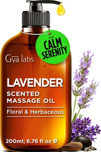 Miniatura 10 de Gya Labs - Aceite de masaje para aliviar el estrés y dormir, aceite corporal con infusión de lavanda y argán orgánico para piel seca, 100 % puro