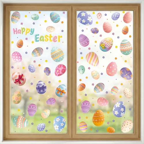 Miniatura 10 de WALPLUS Decoración de primavera para el Día de San Patricio, de doble cara, reutilizable, despegar y pegar, extraíble para ventana de duende