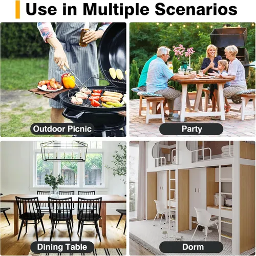 Miniatura 6 de TAVR Furniture Silla plegable portátil con asa, taburete plegable redondo resistente con capacidad de 500 libras para adultos, taburete plegable