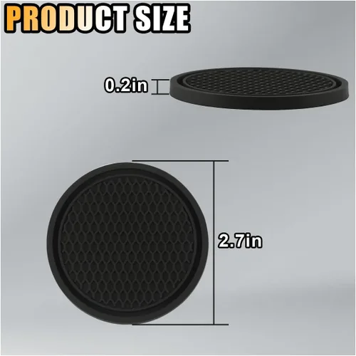 Miniatura 2 de 4 piezas posavasos para portavasos de automóvil, 2.7 pulgadas posavasos de panal de abeja antideslizante para automóvil, posavasos de auto integrado