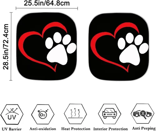 Miniatura 2 de Parasoles para parabrisas de automóvil con estampado de patas de perro, bloquea rayos UV, mantiene tu vehículo fresco, cubierta plegable para auto