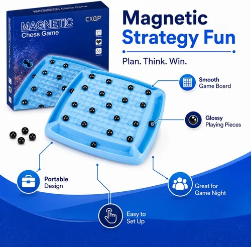 Miniatura 2 de Juego de ajedrez magnético, tablero para niños de 8 a 12 años, dults y familia, juego de mesa de ajedrez con imán de estrategia