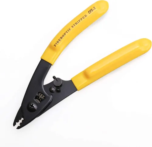Cruiser CFS-3 Pelacables de fibra óptica, aluminio, amarillo: tiras 125μm, revestimiento de fibra de 250μm, agarre ergonómico, longitud de 5.9