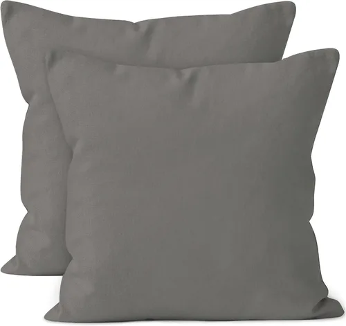 Miniatura 40 de Encasa XO Juego de 2 fundas de almohada de 12 x 12 pulgadas, color beige, sin rellenos, fundas de almohada de algodón para sala de estar, cama