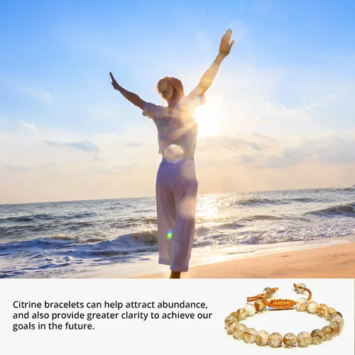 Miniatura 139 de Adjustable Crystal Bracelet – Gemstone Bead Bracelet with Adjustable Macrame String – Chic Gemstone Bracelet for Men and Women – 8mm Round Healing