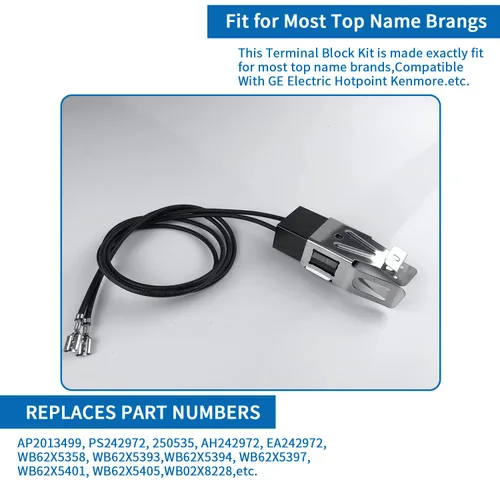 Miniatura 4 de WB2X8228 - Kit de receptáculo y cable de elemento, compatible con GE Hotpoint Electric Ranges de repuesto para estufas de estufa, bloque