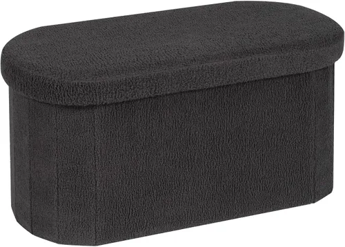 Miniatura 18 de B FSOBEIIALEO Otomana de Almacenamiento para Dormitorio, Reposapiés Otomano Plegable de Almacenamiento Boucle, Cubo Otomano Plegable Pequeño de Beige
