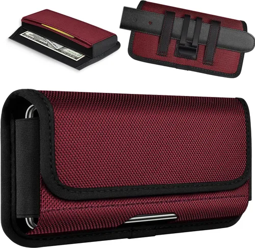 Miniatura 10 de ykooe Funda de nailon resistente compatible con iPhone 17, 16, 15, 14, 13, 12 y modelos Pro, Galaxy S25, S24, S23, S22, S21, soporte para cinturón