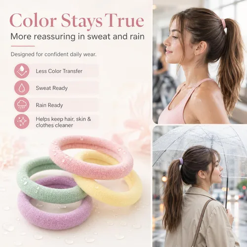 Miniatura 7 de Paquete de 100 ligas para el cabello, 12 colores, diseño sin costuras, fuerte elasticidad, no se cae, se desliza suavemente sin enredos