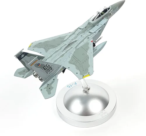 Miniatura 8 de NUOTIE Classic American Eagle F-15E Bimotor Fighter Pre-Build Model Kits 1:100 de aleación de avión fundido a troquel avión modelo de exhibición