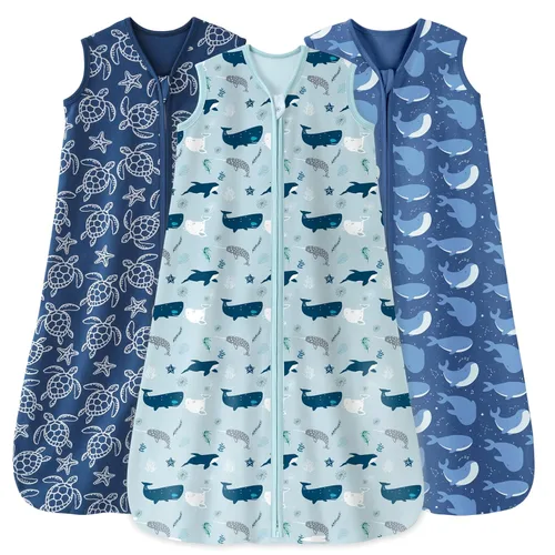 Miniatura 13 de Unnivoll - Saco de dormir para bebé de 18 a 24 meses, paquete de 3 unidades, 100 % de algodón, ligero, con un TOG de 0.5, manta portátil para bebé