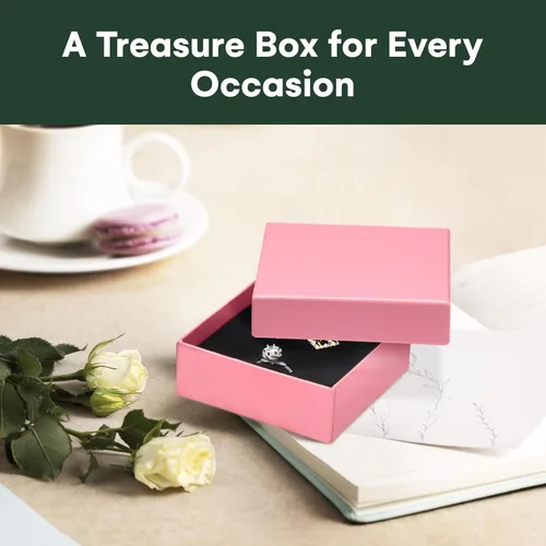 Miniatura 2 de Dawhud Direct Joyero pequeño, paquete de 6 cajas de regalo pequeñas de cartón con tapas y cojín negro, ideal para aretes, pulseras y collares, cajas
