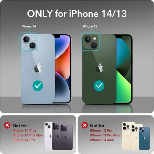 Miniatura 2 de ESR Classic Hybrid Funda magnética para iPhone 14/13, compatible con MagSafe, protección contra golpes de grado militar, resistente al amarilleo