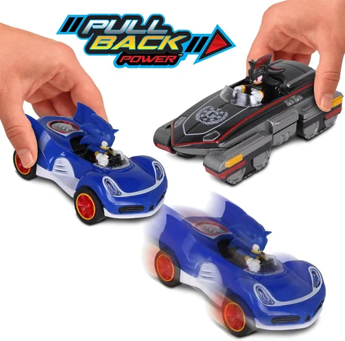 Miniatura 4 de NKOK Sonic Transformed All-Stars Racing Pull Back Action: Shadow y Sonic Hedgehog, dos vehículos, leyendas de videojuegos, no requiere