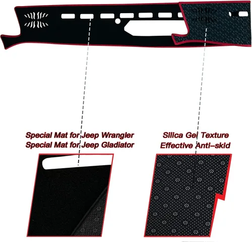 Miniatura 2 de Cubierta de tapete para salpicadero, consola central interior personalizada compatible con Jeep Wrangler SUV 2018, 2019, 2020, 2021, 2022, Jeep