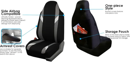 Miniatura 5 de FH Group Tres filas de 7 plazas, fundas de asiento modernistas de alta calidad, se adaptan a la mayoría de automóviles, camiones, SUV y camionetas