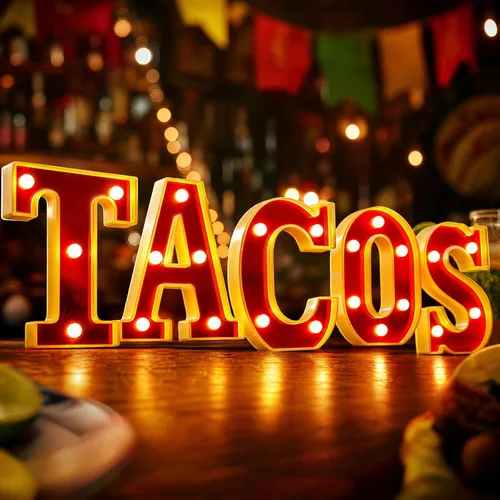 Miniatura 11 de Aurelema Casino 6.3" Letras de cartel de noche de cine para fiestas, cartel de luz de marquesina alimentado por batería, luces LED de letras