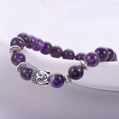 Miniatura 4 de Joya brazalete con gemas redondas de 8 mm brazalete para los chacras regalo de cumpleaños