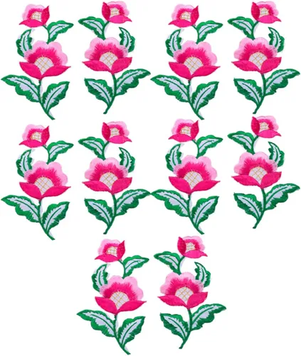 Miniatura 11 de 5 pares de flores florales para planchar con parche bordado de vid verde para cuello, vestido, zapatos, jeans, accesorios de costura (amarillo)