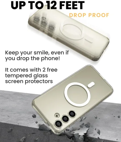 Miniatura 7 de CaseBorne Slim Series - Funda compatible con Samsung Galaxy S24 Plus, combo 3 en 1, cubierta magnética híbrida ultra transparente, con protector