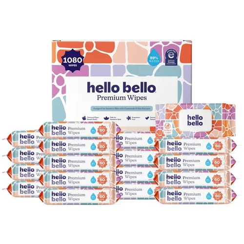 Miniatura 29 de Hello Bello Toallitas premium, diseñadas para pieles sensibles con extractos de manzanilla y aloe, Rosy Posy