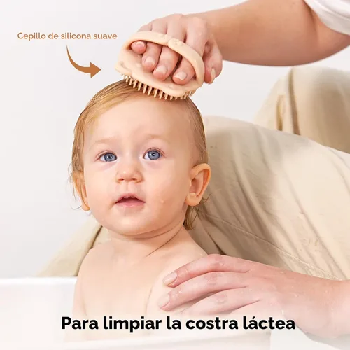 Miniatura 2 de Yoofoss Juego de 4 piezas de cepillo y peine para bebé, cepillo de madera para bebé con pelo de cabra ultra suave natural, cepillo de pelo para bebé