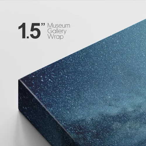 Miniatura 5 de SIGNFORD - Cuadro en lienzo para pared, silueta de bosque con estrellas azul marino y verde azulado, naturaleza, fotografía, realismo, decoración