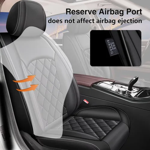 Miniatura 5 de Fundas para Asientos de Coche Compatibles con Nissan Leaf 2011-2025 2026, Juego Completo Personalizado de Fundas de Asiento de Piel Sintética