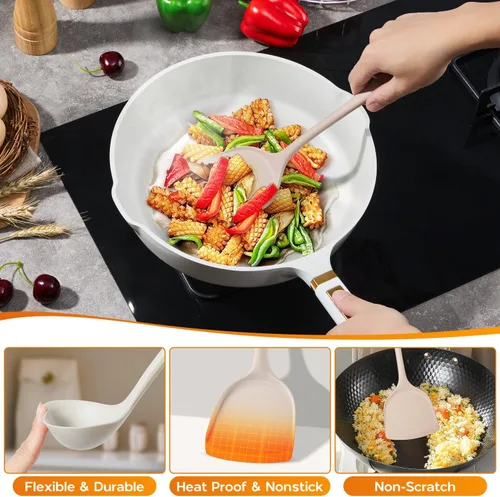 Miniatura 3 de Onader Juego de utensilios de cocina de 10 piezas, utensilios de cocina de silicona no tóxicos, resistentes al calor y aptos para utensilios de 2