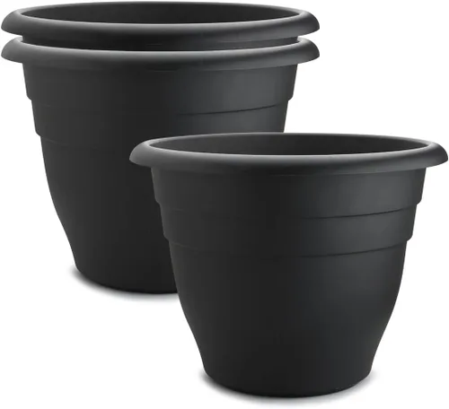 Miniatura 22 de RooTrimmer Juego de 10 macetas de 8 pulgadas con agujeros de drenaje y platillos, macetas para plantas de interior y exterior, macetas de orquídeas