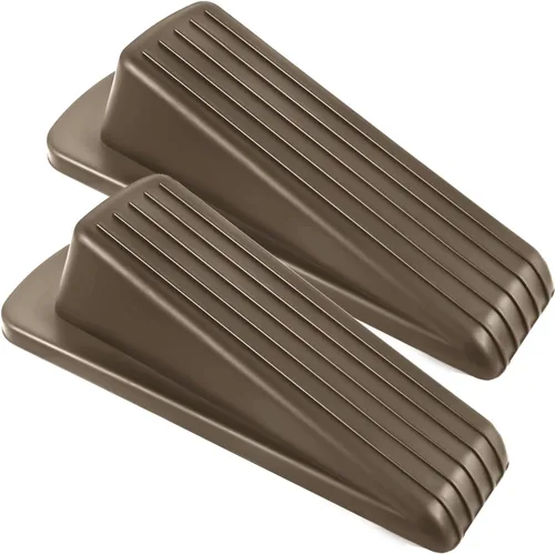 Miniatura 10 de JZWBLILY Topes de puerta para la parte inferior de la puerta en el piso, cuña de tope de puerta de goma premium, topes de puerta apilables Negro