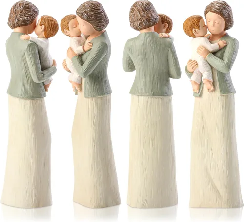 Miniatura 5 de Hensonever Figuras de abuela, figuras esculpidas pintadas a mano para abuela y nieto, regalos de cumpleaños