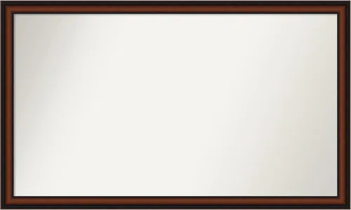 Miniatura 197 de Amanti Art Espejo de pared personalizado no biselado (24 x 27 pulgadas), marco estrecho de nogal chipre - varios tamaños personalizados - Espejo