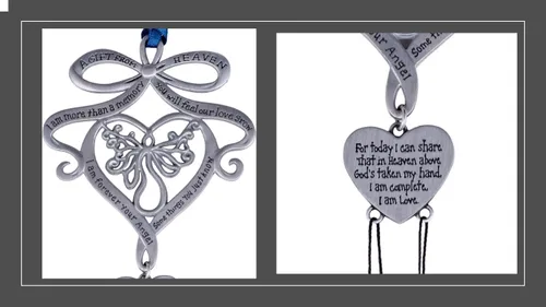 Miniatura 7 de Mooney Tunco, memorial con llamador de ángel "A Gift from Heaven" Engraved Pewter Wind Chime in Gift Box with Poem for Funeral Sympathy Gift or to