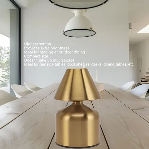 Miniatura 4 de Focket Lámpara de mesa inalámbrica, 3 colores de atenuación continua USB recargable, lámpara de escritorio LED de 1800 mAh, funciona