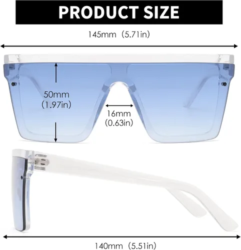 Miniatura 5 de JIM HALO Gafas de sol con escudo plano con espejo cuadrado sin montura para mujeres y hombres