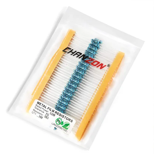 Miniatura 6 de Chanzon - 100 resistencias de película metálica 1/2 W (0.5 W) 10 Ω ohmios ±1% de tolerancia 10R MF, resistencias de agujero pasante con limitación