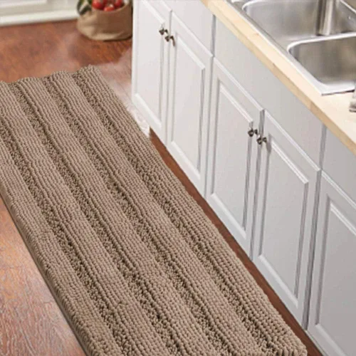Miniatura 45 de Turquoize Alfombras de Baño de Chenilla Peludas Alfombra de Baño Antideslizante Gruesas Alfombras Peludas para Baño Chenilla Juego de Alfombra