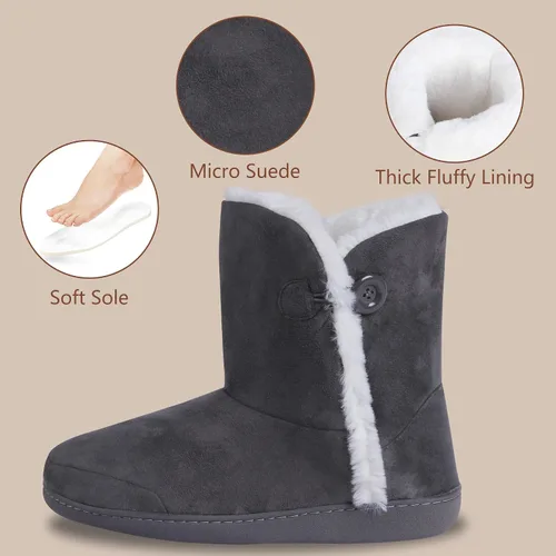 Miniatura 4 de Home Slipper Pantuflas de invierno cálidas de espuma viscoelástica para mujer