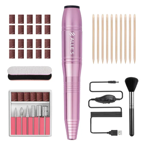 Miniatura 13 de Taladro de uñas eléctrico de 20000 rpm, compacto, portátil, Efile, profesional, manicura y pedicura, kit de taladro de lima de uñas para acrílico