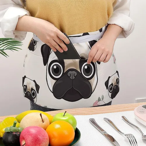 Miniatura 3 de Server Aprons with 3 Pockets Waist Apron Waterproof Half Apron Short Cooking Aprons Bib