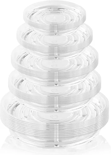 Miniatura 33 de Paquete de 30 platillos transparentes para plantas en interiores (4, 6, 8, 10, 12 pulgadas) platillos para macetas para plantas en maceta, juego