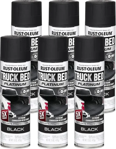Miniatura 3 de Rust-Oleum 382630 Platinum - Pintura en aerosol para revestimiento de caja de camión, 15 onzas, color negro