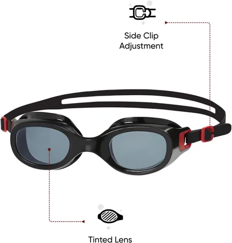 Miniatura 2 de Speedo Gafas clásicas Futura unisex, rojo/ahumado, talla única