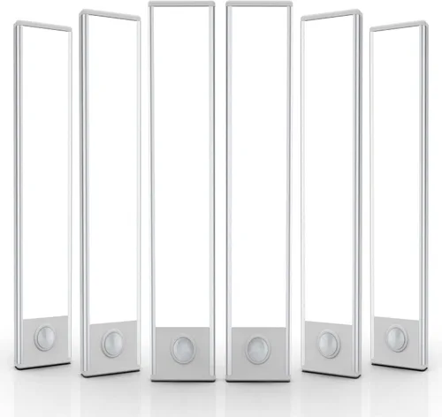 Miniatura 16 de Paquete de 6 luces inalámbricas para debajo del gabinete, 32 luces LED recargables con sensor de movimiento para interiores, luces magnéticas Luz