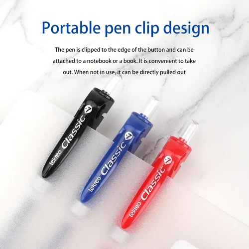 Miniatura 5 de Bolígrafos retráctiles clásicos de gel Lekreo, punta fina de 0.7mm (tinta negra - 12 paquetes)