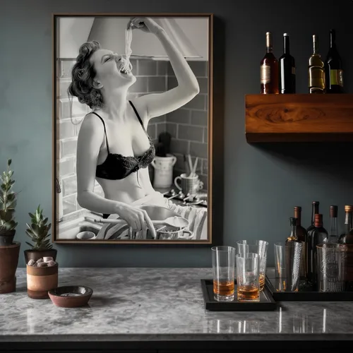 Miniatura 6 de Poster Master Póster con estampado de chica espagueti, cómete la pasta, arte de fotografía de moda, regalo para hombres y mujeres, decoración
